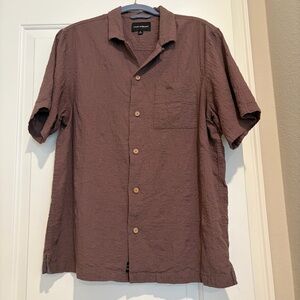 Lucky Brand brown Linen Men's Casual Button-Down Shirt size M